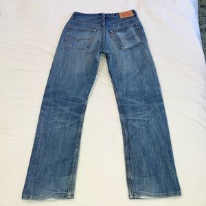 Levi's red tab 514 zip fly distressed Blue Straight Jeans Classic Denim Style